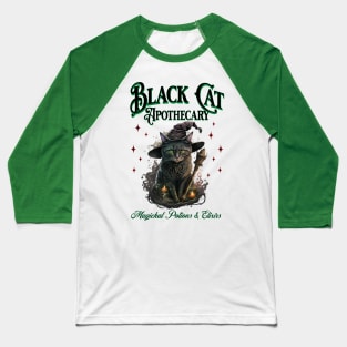 Black Cat Apothecary - Magickal Potions and Elixirs Halloween Baseball T-Shirt